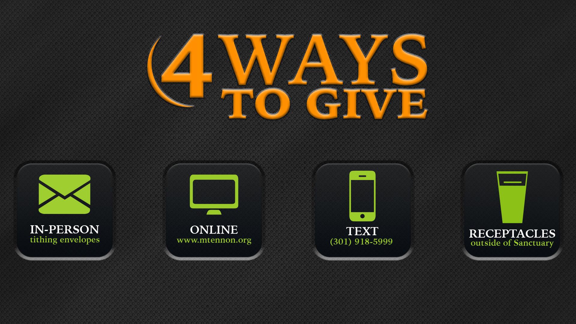 Try God - 4 Ways to Give